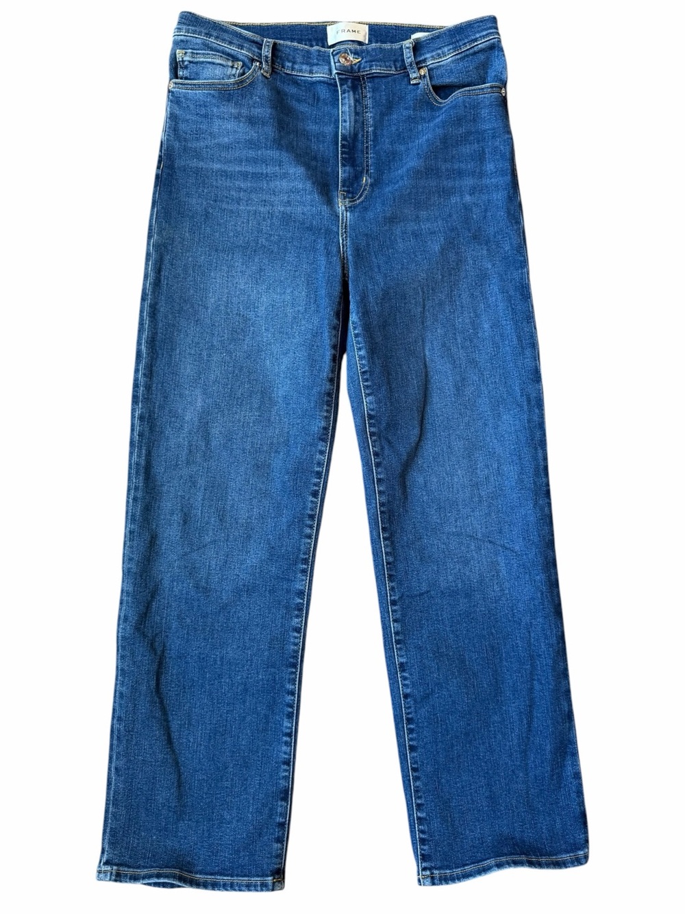FRAME Le Sleek Straight Jeans Dark Wash High Rise